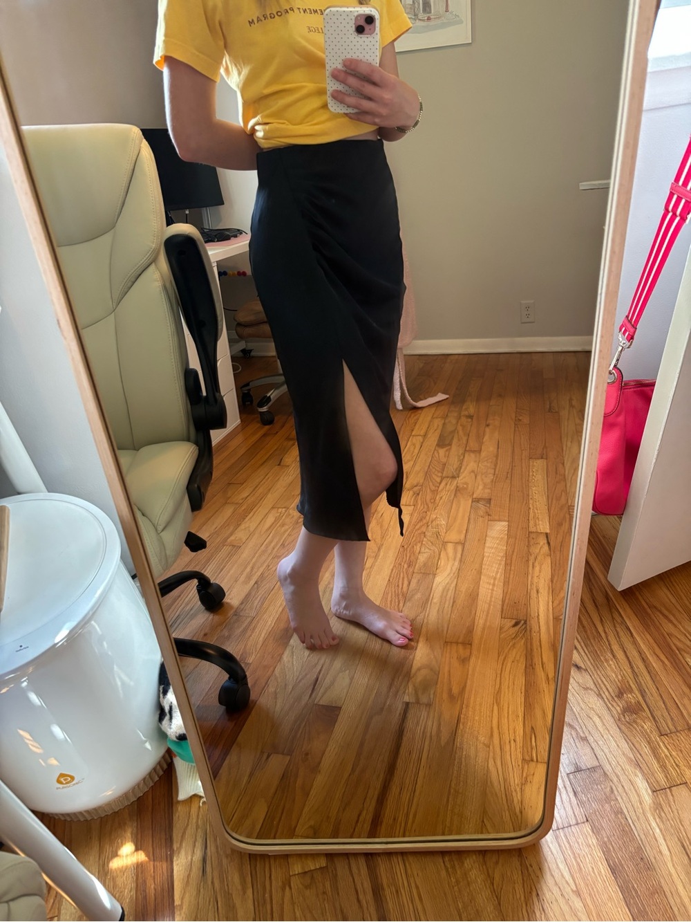 Womens A New Day Black Midi Wrap Skirt with Side Slit